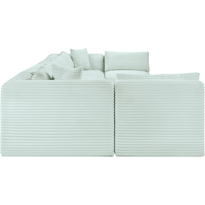 Meridian Furniture 8-Piece Mint Corduroy Performance Fabric Modular Sectional