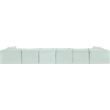 Meridian Furniture 8-Piece Mint Corduroy Performance Fabric Modular Sectional
