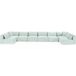 Meridian Furniture 8-Piece Mint Corduroy Performance Fabric Modular Sectional