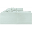 Meridian Furniture 8-Piece Mint Corduroy Performance Fabric Modular Sectional