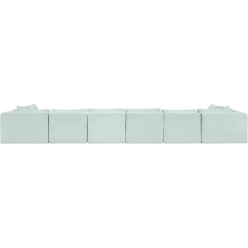 Meridian Furniture 8-Piece Mint Corduroy Performance Fabric Modular Sectional