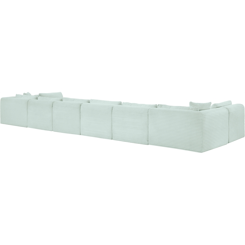 Meridian Furniture 8-Piece Mint Corduroy Performance Fabric Modular Sectional
