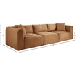 Meridian Furniture 3-Piece Saddle Corduroy Performance Fabric Modular Sofa