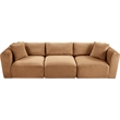Meridian Furniture 3-Piece Saddle Corduroy Performance Fabric Modular Sofa