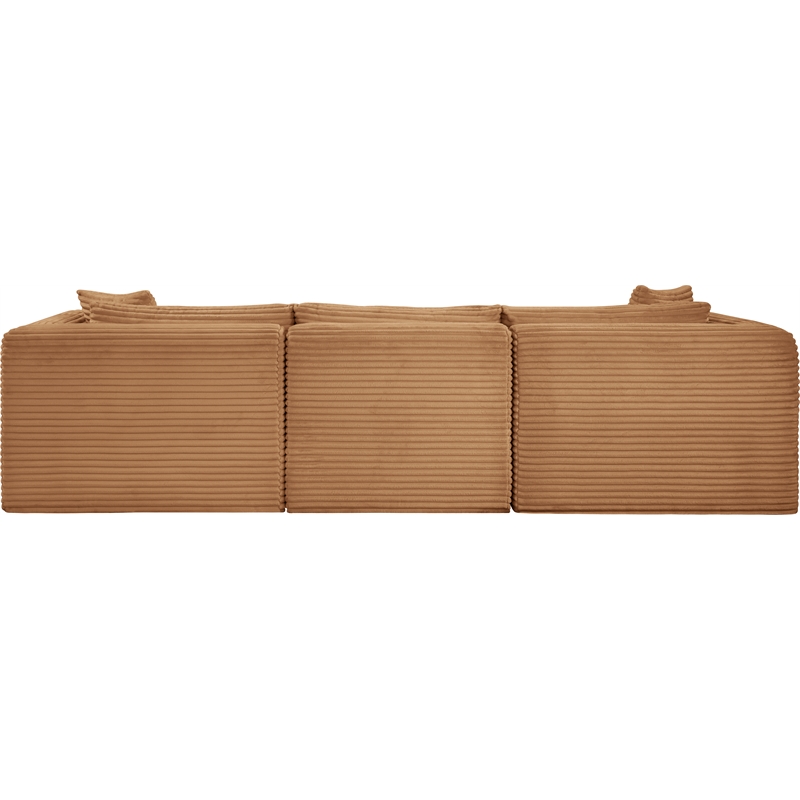 Meridian Furniture 3-Piece Saddle Corduroy Performance Fabric Modular Sofa