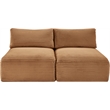 Meridian Furniture 2-Piece Saddle Corduroy Performance Fabric Modular Sofa