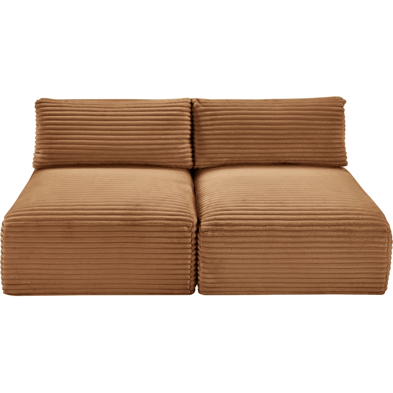 Meridian Furniture 2-Piece Saddle Corduroy Performance Fabric Modular Sofa