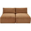 Meridian Furniture 2-Piece Saddle Corduroy Performance Fabric Modular Sofa