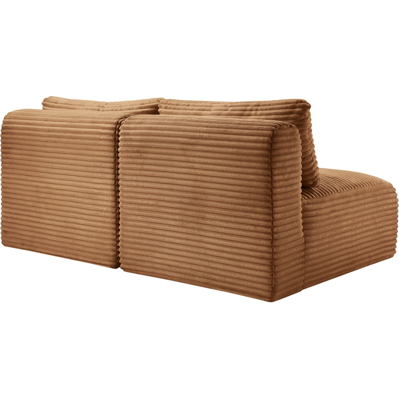 Meridian Furniture 2-Piece Saddle Corduroy Performance Fabric Modular Sofa