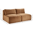 Meridian Furniture 2-Piece Saddle Corduroy Performance Fabric Modular Sofa