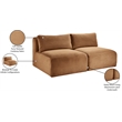 Meridian Furniture 2-Piece Saddle Corduroy Performance Fabric Modular Sofa