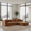 Meridian Furniture 4-Piece Saddle Corduroy Performance Fabric Modular Sectional