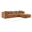 Meridian Furniture 4-Piece Saddle Corduroy Performance Fabric Modular Sectional