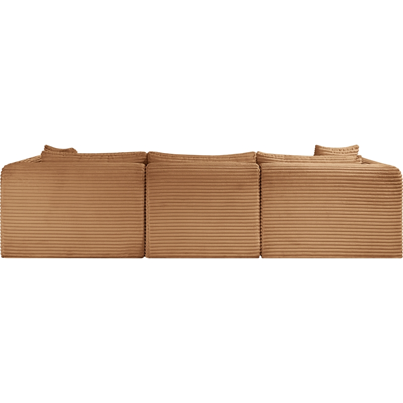Meridian Furniture 4-Piece Saddle Corduroy Performance Fabric Modular Sectional