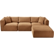 Meridian Furniture 4-Piece Saddle Corduroy Performance Fabric Modular Sectional