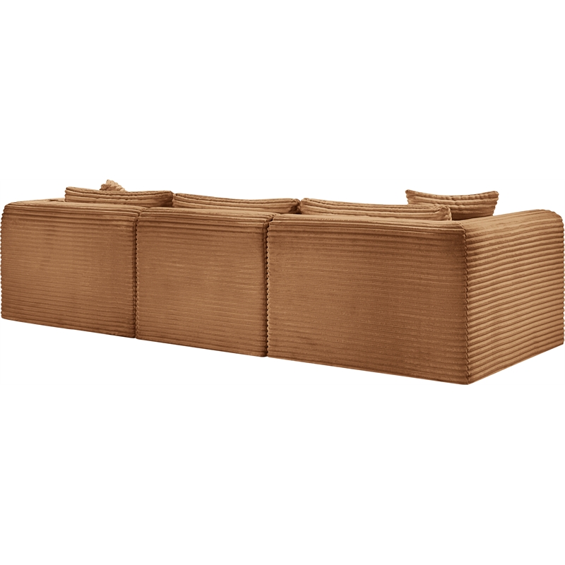 Meridian Furniture 4-Piece Saddle Corduroy Performance Fabric Modular Sectional