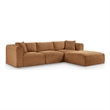 Meridian Furniture 4-Piece Saddle Corduroy Performance Fabric Modular Sectional
