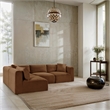 Meridian Furniture 4-Piece Saddle Corduroy Performance Fabric Modular Sectional