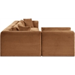 Meridian Furniture 4-Piece Saddle Corduroy Performance Fabric Modular Sectional