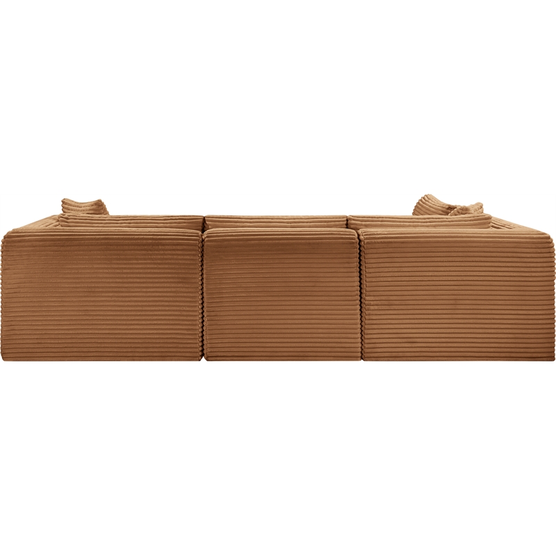 Meridian Furniture 4-Piece Saddle Corduroy Performance Fabric Modular Sectional