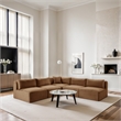 Meridian Furniture 5-Piece Saddle Corduroy Performance Fabric Modular Sectional