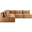 Meridian Furniture 5-Piece Saddle Corduroy Performance Fabric Modular Sectional
