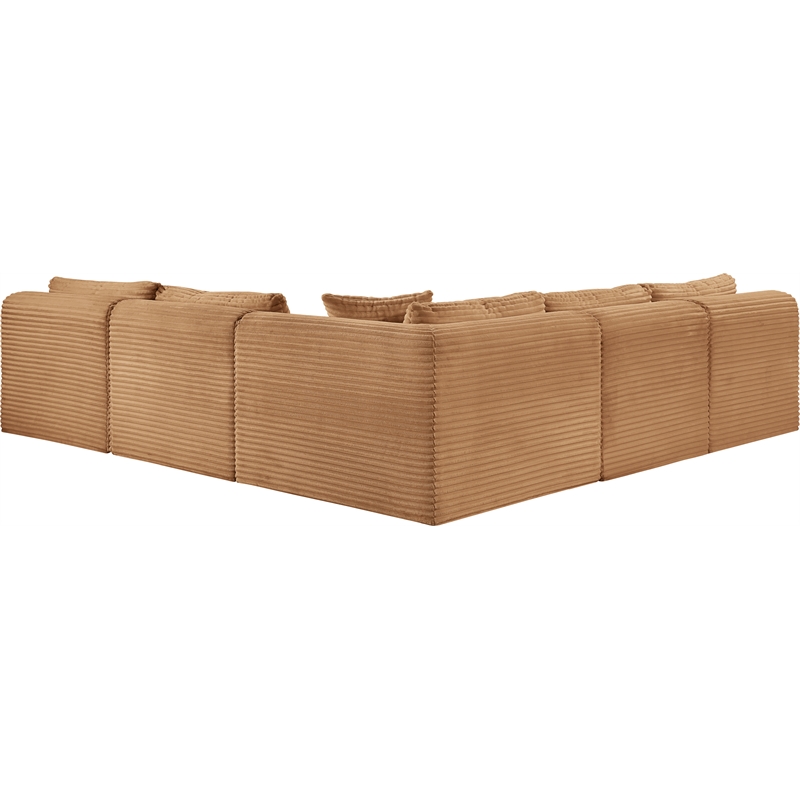 Meridian Furniture 5-Piece Saddle Corduroy Performance Fabric Modular Sectional