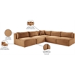 Meridian Furniture 5-Piece Saddle Corduroy Performance Fabric Modular Sectional
