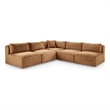 Meridian Furniture 5-Piece Saddle Corduroy Performance Fabric Modular Sectional