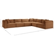 Meridian Furniture 6-Piece Saddle Corduroy Performance Fabric Modular Sectional