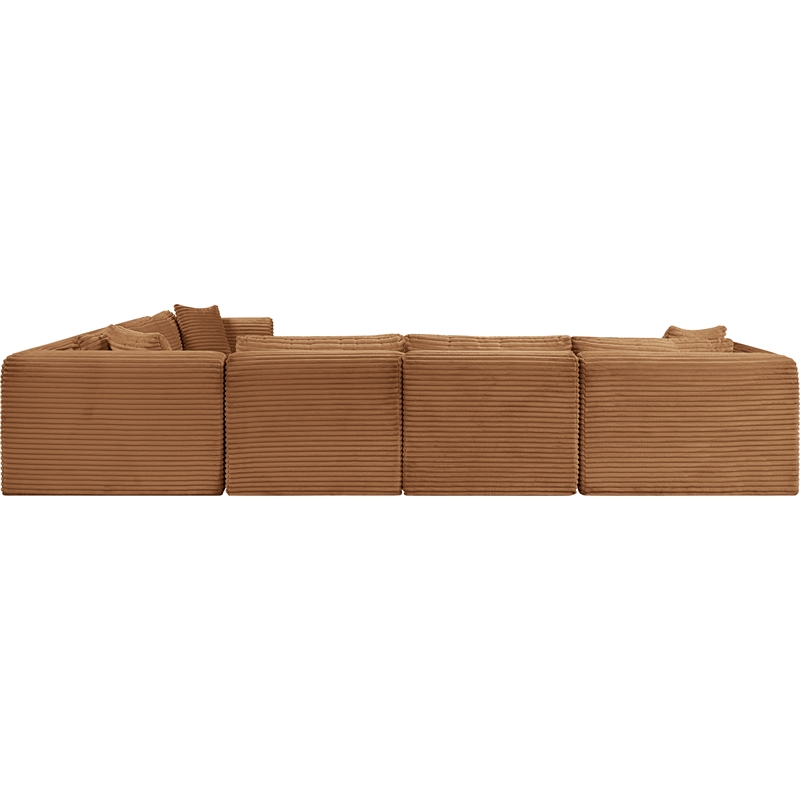 Meridian Furniture 6-Piece Saddle Corduroy Performance Fabric Modular Sectional