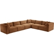 Meridian Furniture 6-Piece Saddle Corduroy Performance Fabric Modular Sectional