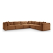 Meridian Furniture 6-Piece Saddle Corduroy Performance Fabric Modular Sectional
