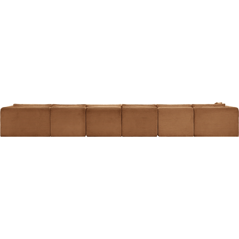 Meridian Furniture 6-Piece Saddle Corduroy Performance Fabric Modular Sectional