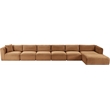 Meridian Furniture 6-Piece Saddle Corduroy Performance Fabric Modular Sectional