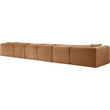 Meridian Furniture 6-Piece Saddle Corduroy Performance Fabric Modular Sectional