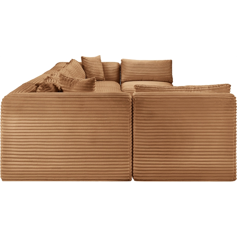 Meridian Furniture 8-Piece Saddle Corduroy Performance Fabric Modular Sectional