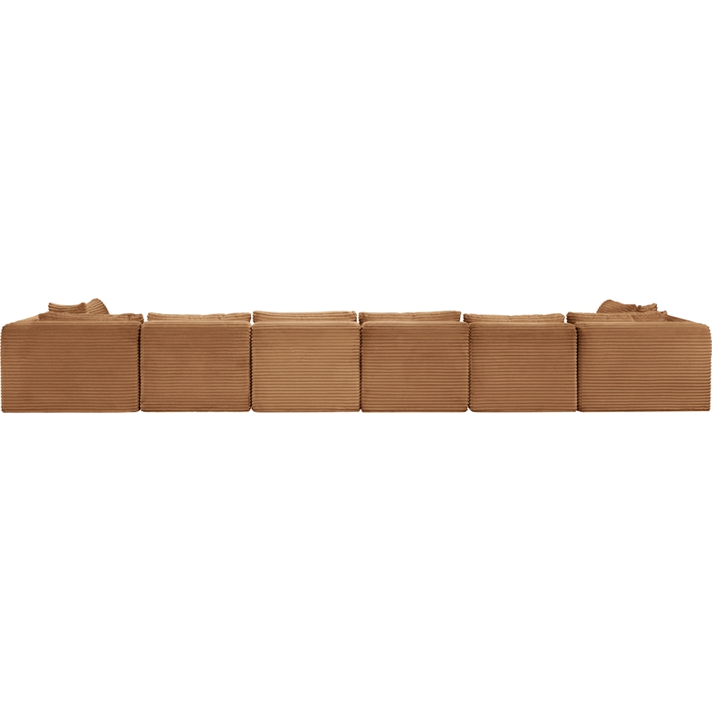 Meridian Furniture 8-Piece Saddle Corduroy Performance Fabric Modular Sectional