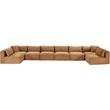 Meridian Furniture 8-Piece Saddle Corduroy Performance Fabric Modular Sectional