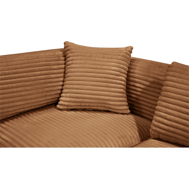 Meridian Furniture 8-Piece Saddle Corduroy Performance Fabric Modular Sectional