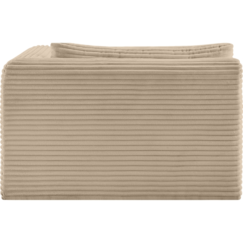Meridian Furniture Shaggy Taupe Corduroy Performance Fabric Chaise