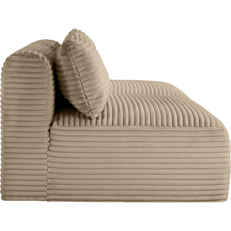 Meridian Furniture 2-Piece Taupe Corduroy Performance Fabric Modular Sofa