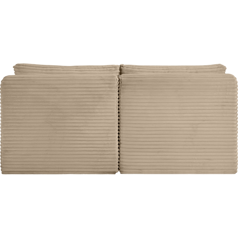 Meridian Furniture 2-Piece Taupe Corduroy Performance Fabric Modular Sofa