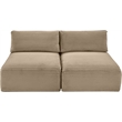 Meridian Furniture 2-Piece Taupe Corduroy Performance Fabric Modular Sofa