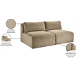 Meridian Furniture 2-Piece Taupe Corduroy Performance Fabric Modular Sofa