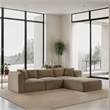 Meridian Furniture 4-Piece Taupe Corduroy Performance Fabric Modular Sectional