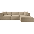 Meridian Furniture 4-Piece Taupe Corduroy Performance Fabric Modular Sectional