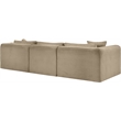 Meridian Furniture 4-Piece Taupe Corduroy Performance Fabric Modular Sectional