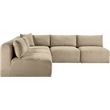 Meridian Furniture 5-Piece Taupe Corduroy Performance Fabric Modular Sectional
