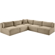 Meridian Furniture 5-Piece Taupe Corduroy Performance Fabric Modular Sectional